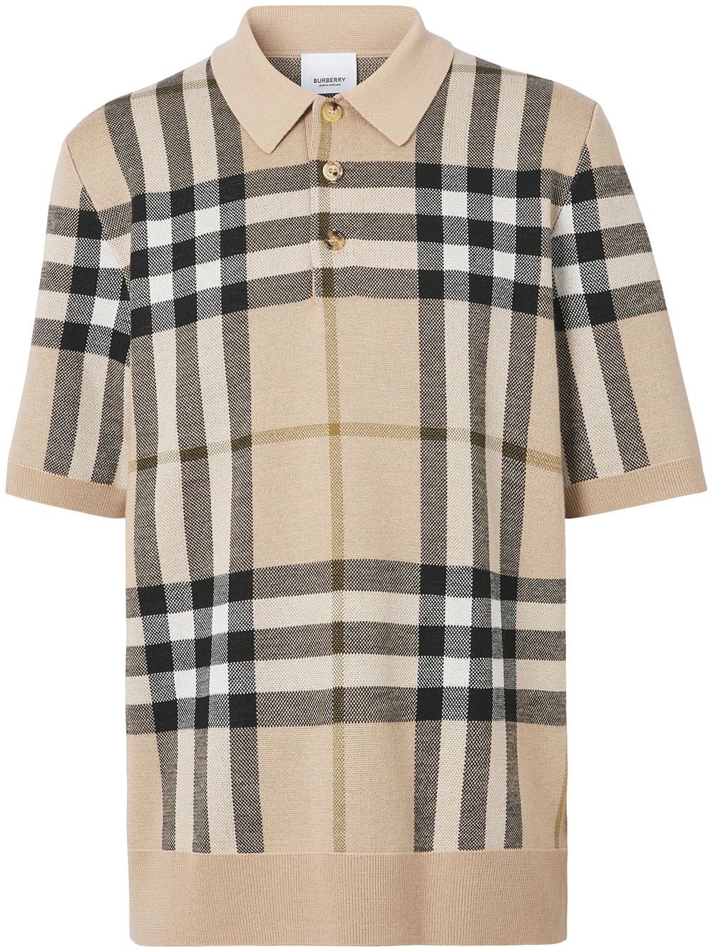 Burberry check jacquard knitted polo shirt